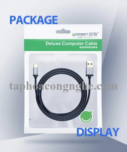 Ugreen 30532 0.5M màu Đen Cáp dữ liệu USB Type-C sang USB 3.0 truyền dữ liệu từ máy tính ra điện thoại US187 30030532